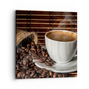 Lærredstryk - Billede på lærred - Kulets sorthed, ravets gennemsigtighed - 30x30 cm