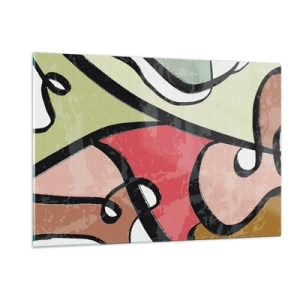 Billede på glas - Pirouetter blandt farver - 120x80 cm