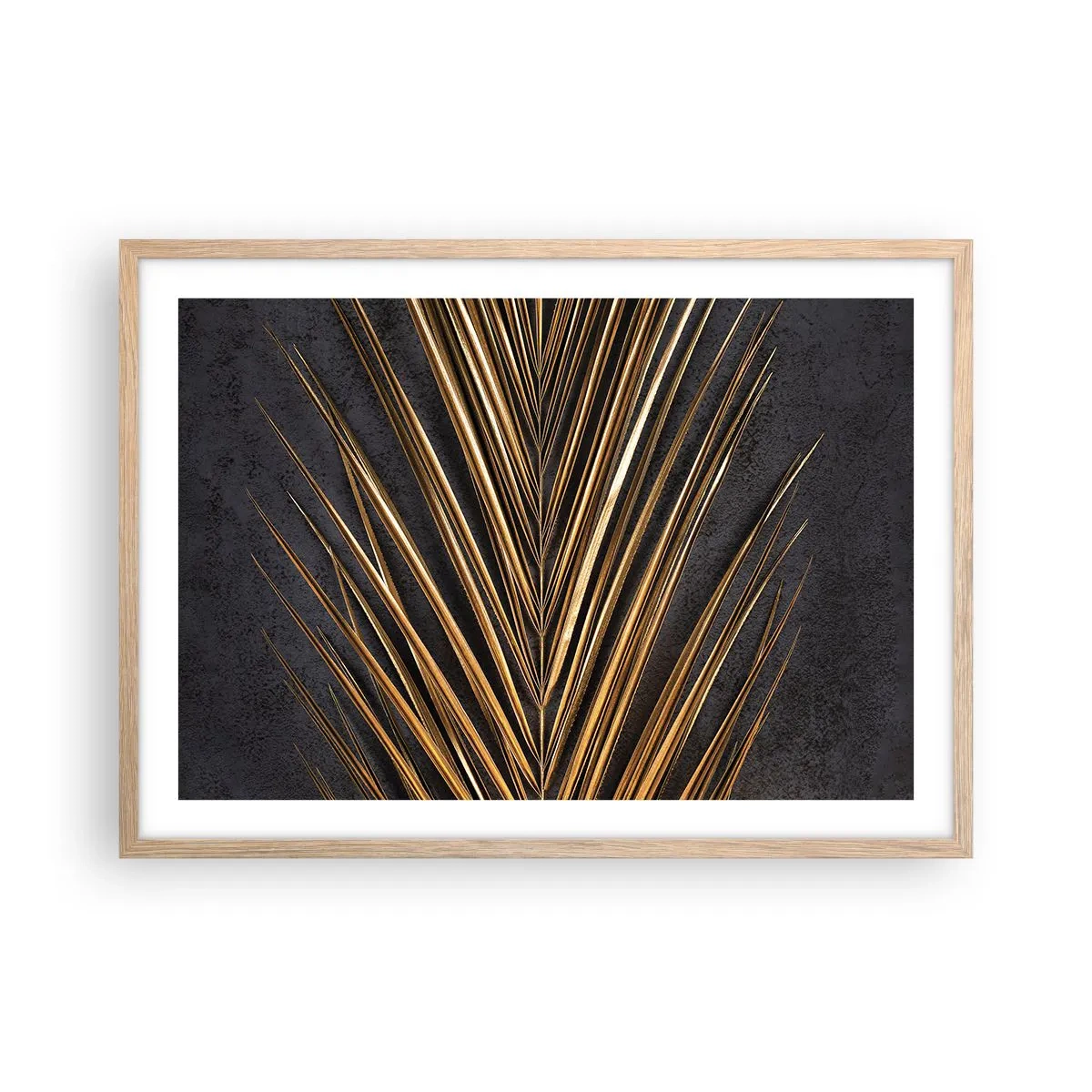 Plakat i ramme af lyst egetræ - Tropernes guld - 70x50 cm