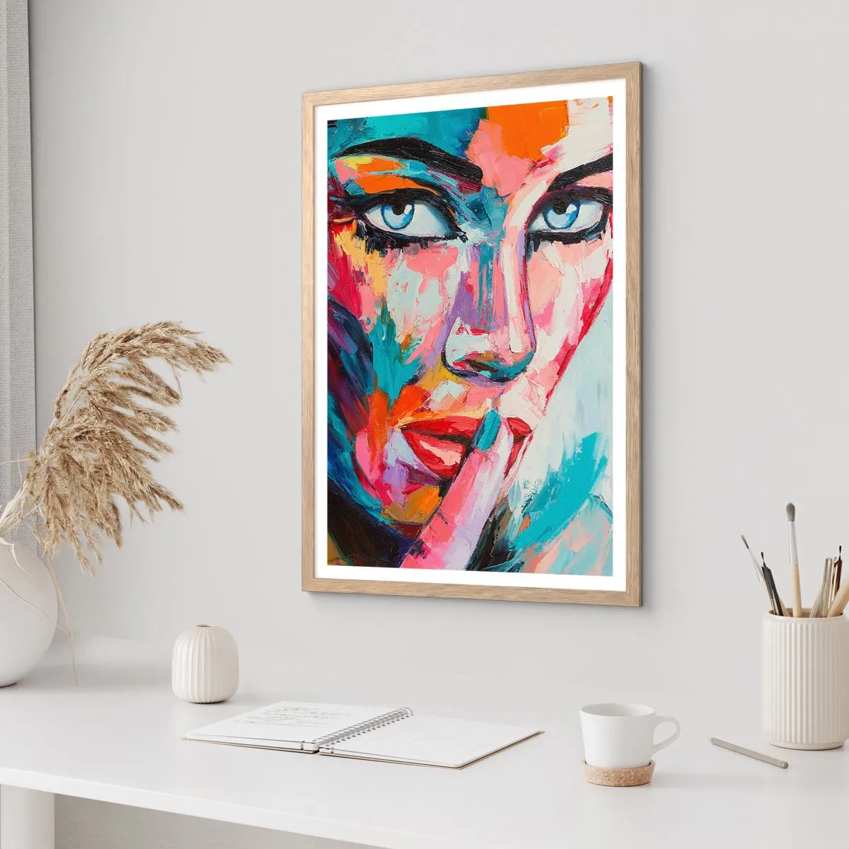 Plakat i ramme af lyst egetræ - Vores første hemmelighed - 50x70 cm