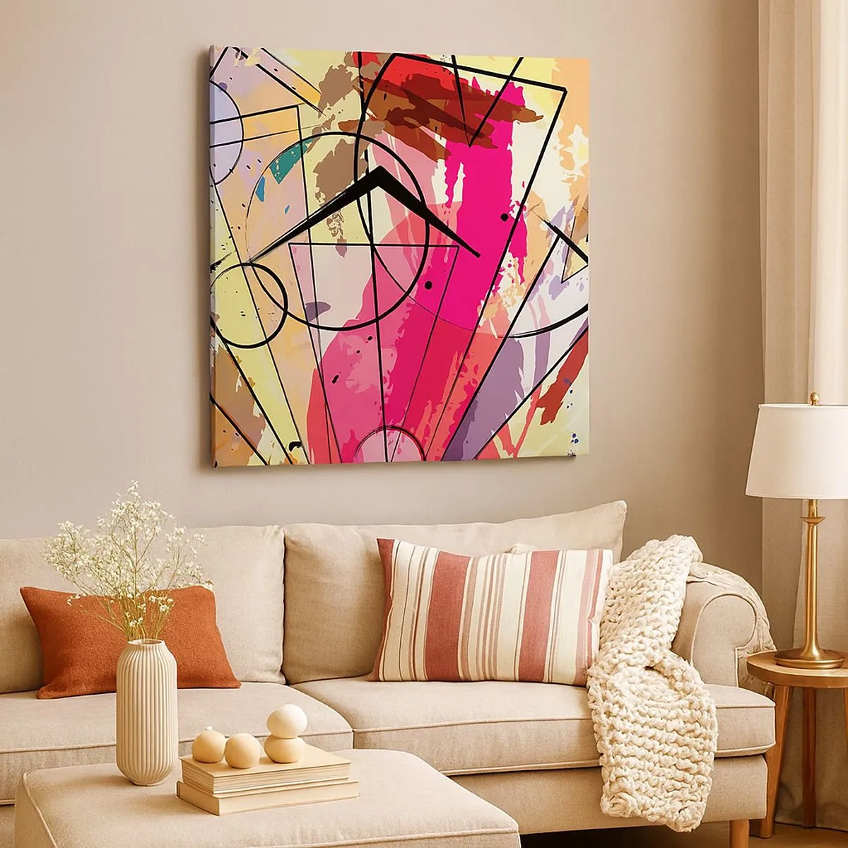 Lærredstryk - Billede på lærred - Eksplosion - 30x30 cm