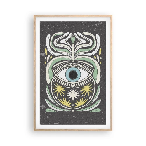 Plakat i ramme af lyst egetræ - Stammeritualer - 61x91 cm