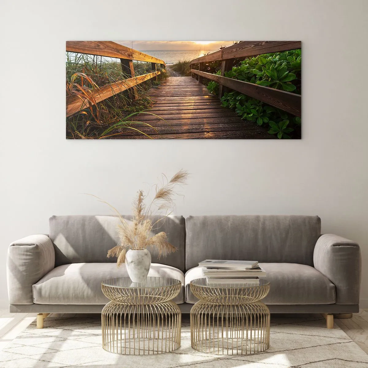 Billede på glas - Og direkte til kysten - 100x40 cm
