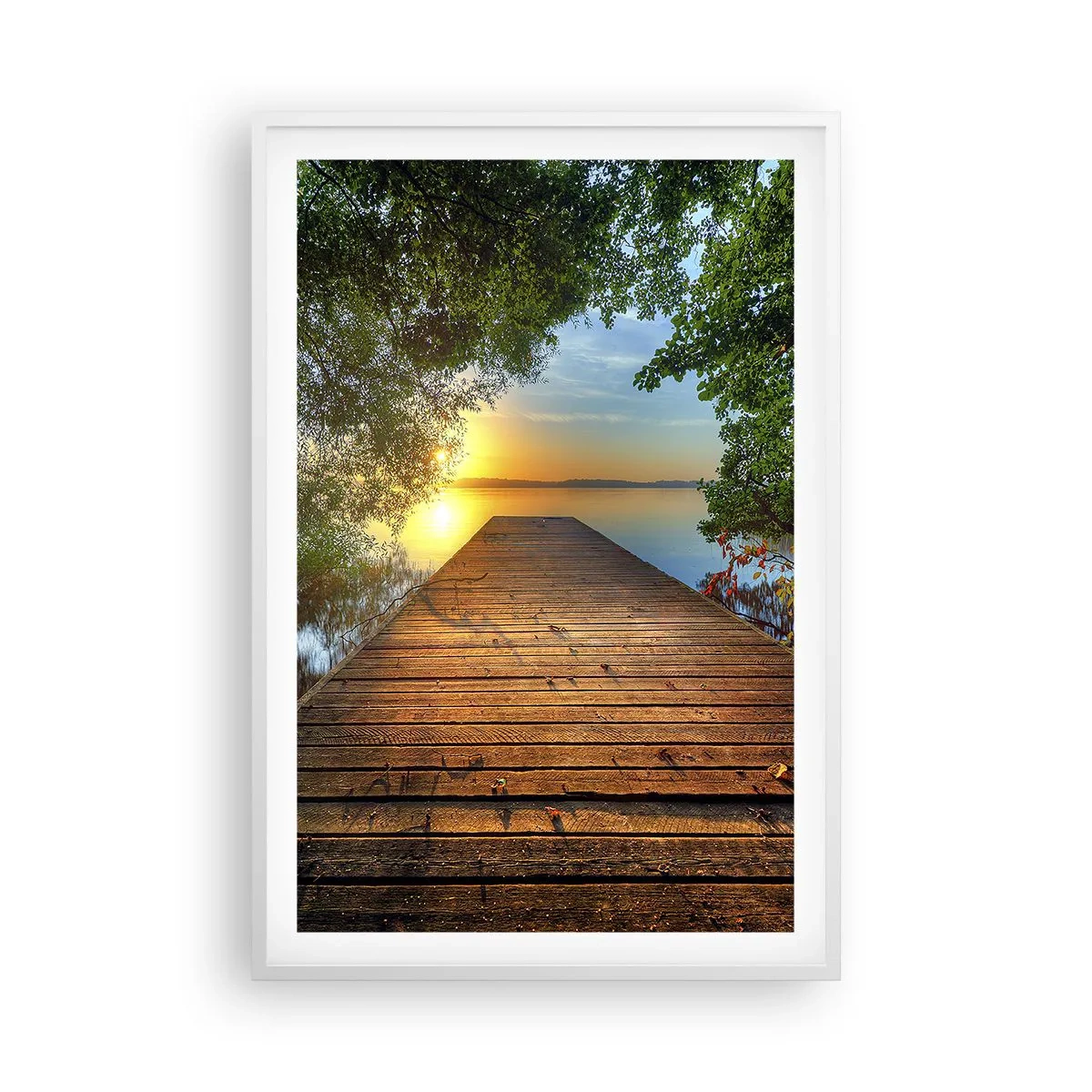 Plakat i hvid ramme - Tag dig god tid, sæt dig ned - 61x91 cm