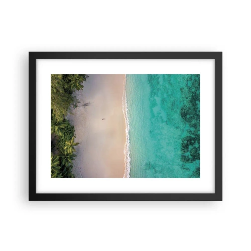 Plakat i sort ramme - Paradis strand - 40x30 cm