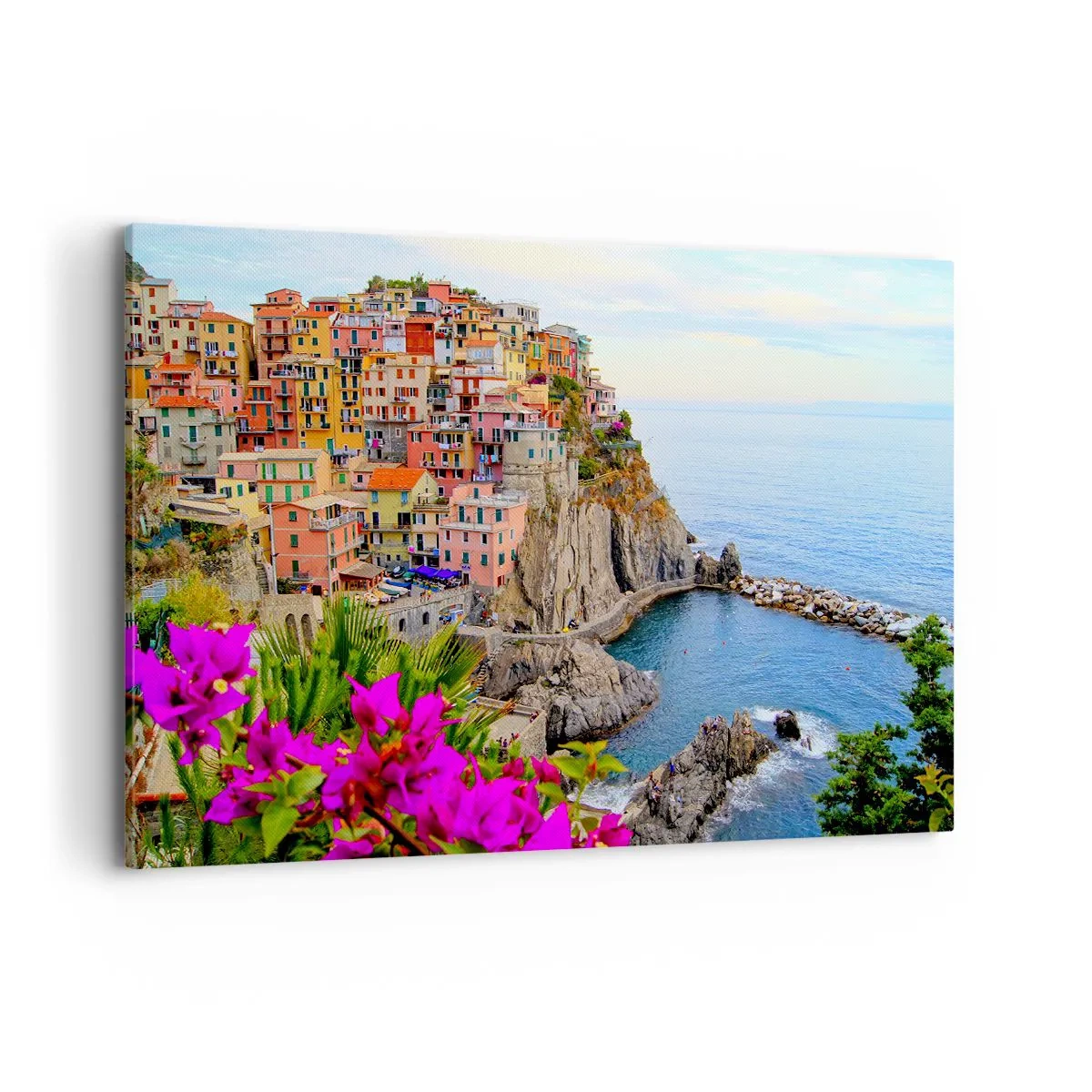 Lærredstryk - Billede på lærred - En grinende by - 120x80 cm