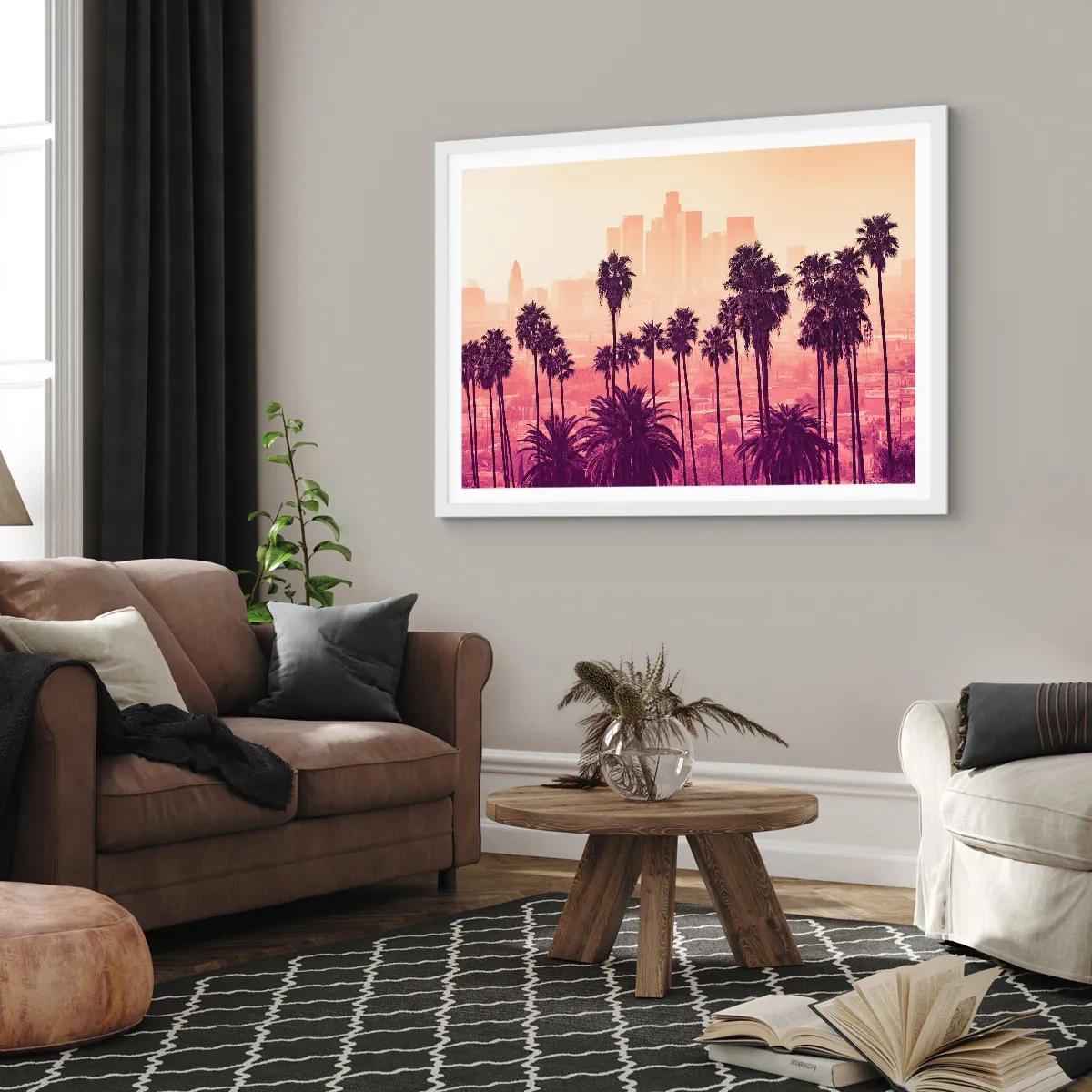 Plakat i hvid ramme - Landskab i Californien - 70x50 cm