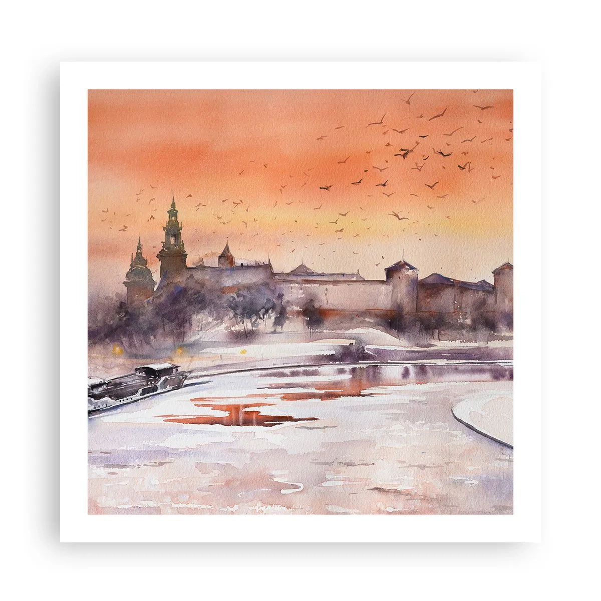 Plakat - Kongelig solnedgang - 60x60 cm