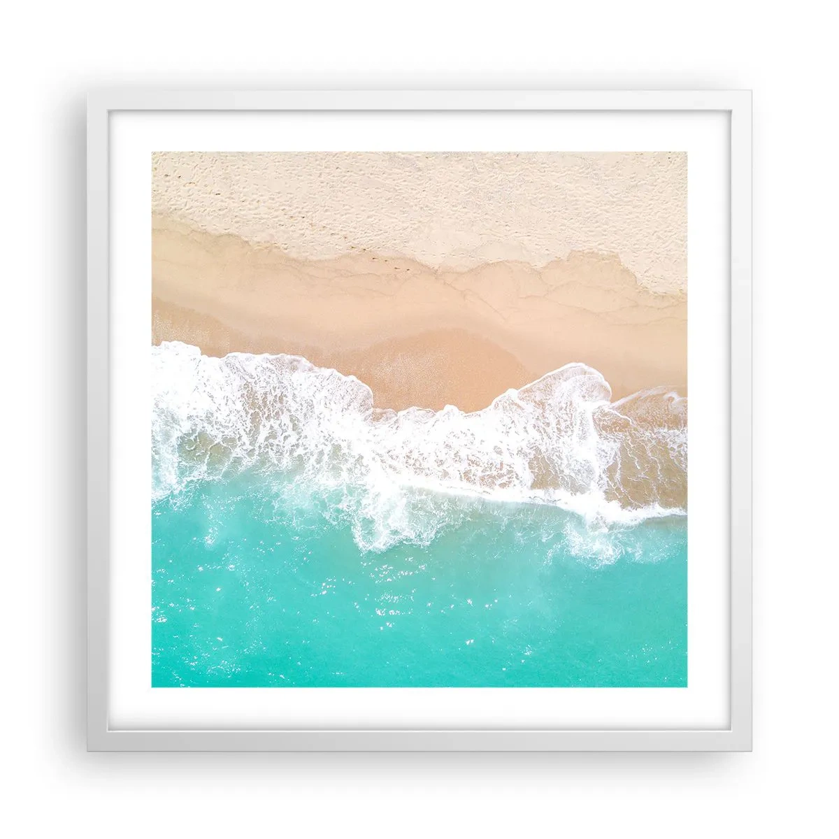 Plakat i hvid ramme - Kærlig berøring - 50x50 cm