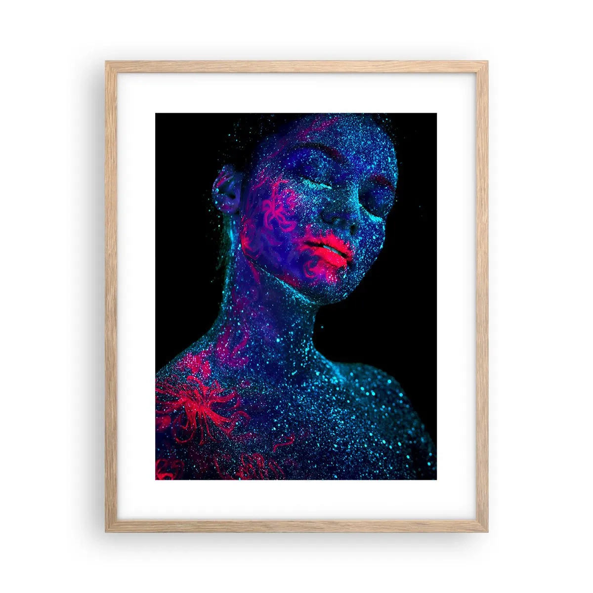 Plakat i ramme af lyst egetræ - I stjernestøv - 40x50 cm