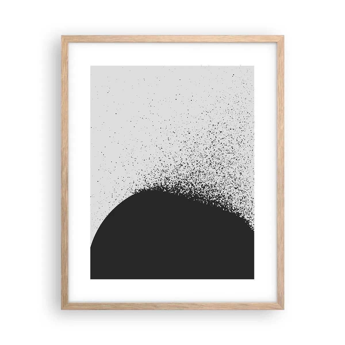 Plakat i ramme af lyst egetræ - Partikelbevægelse - 40x50 cm