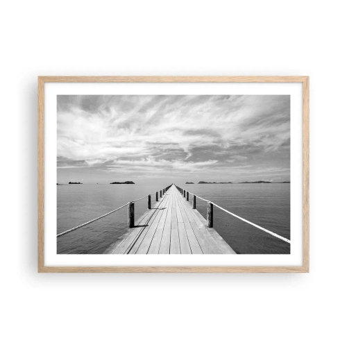 Plakat i ramme af lyst egetræ - Eller måske en rejse... - 70x50 cm