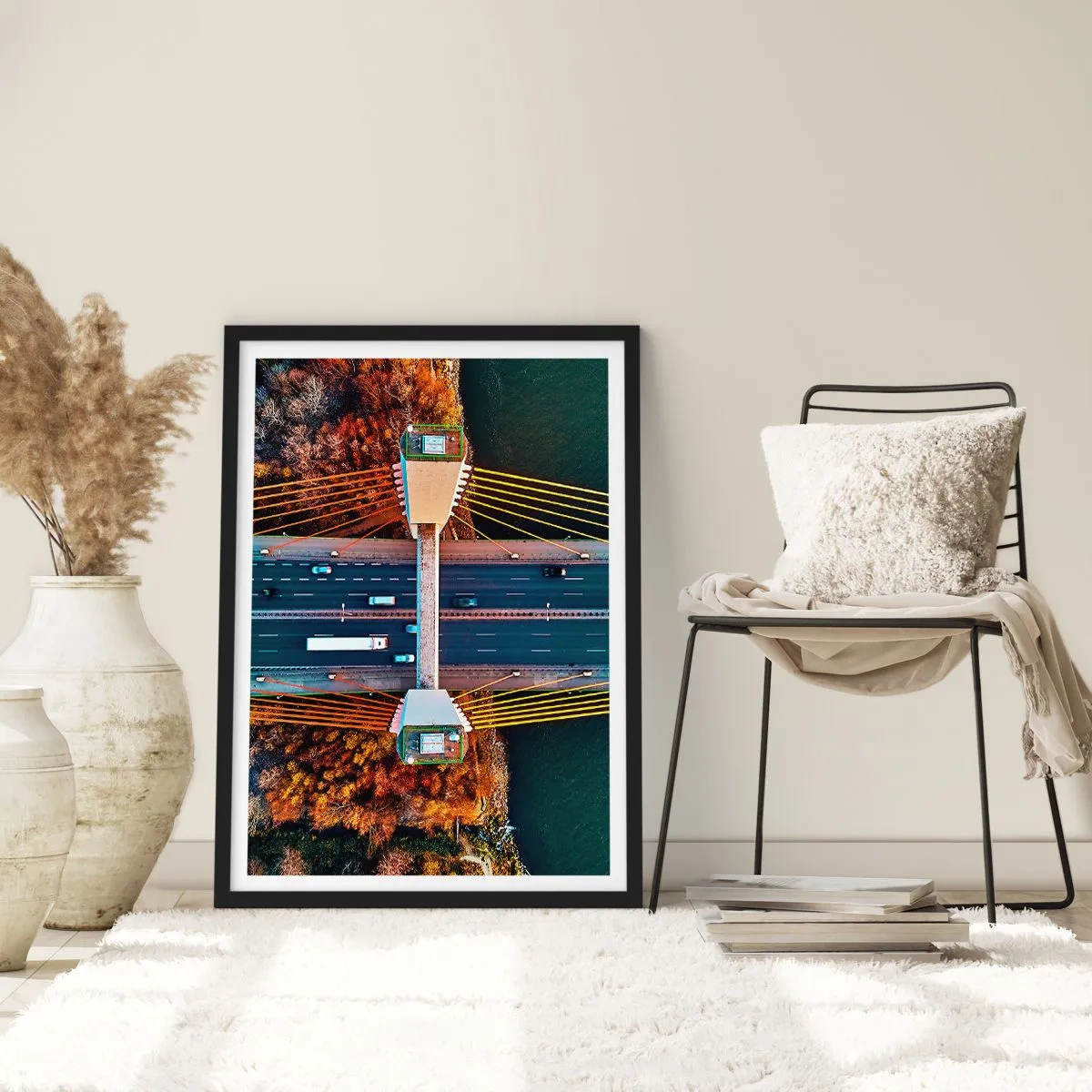 Plakat i sort ramme - Bag vandet, bag skovene - 40x50 cm