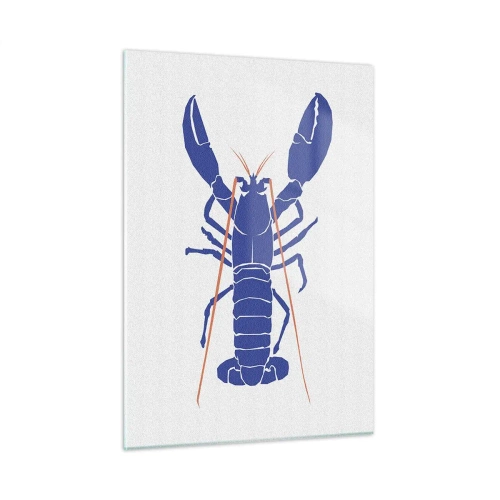 Billede på glas - Hummer udsøgt i granatæble - 50x70 cm