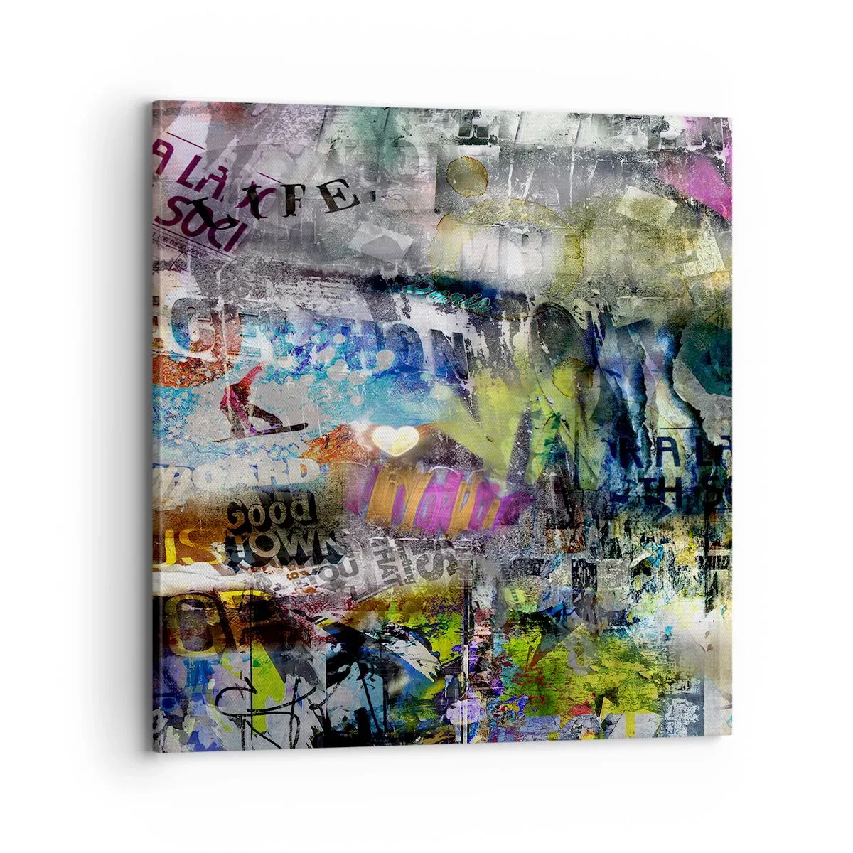 Lærredstryk - Billede på lærred - En collage af minder - 70x70 cm