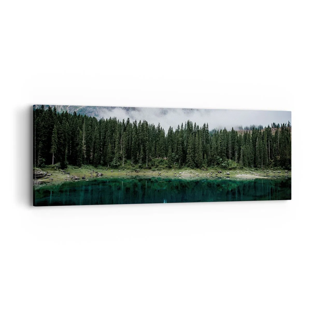 Lærredstryk - Billede på lærred - Hys, tys, lad os ikke vække sovevandet... - 90x30 cm