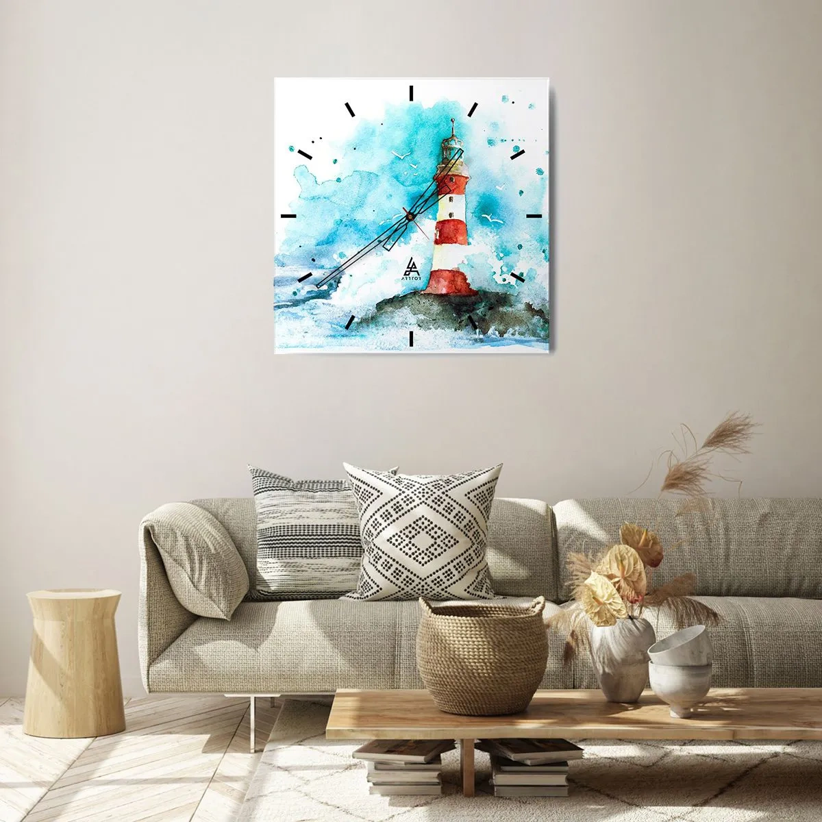 Vægur, Uret - Elementernes enhed - 40x40 cm