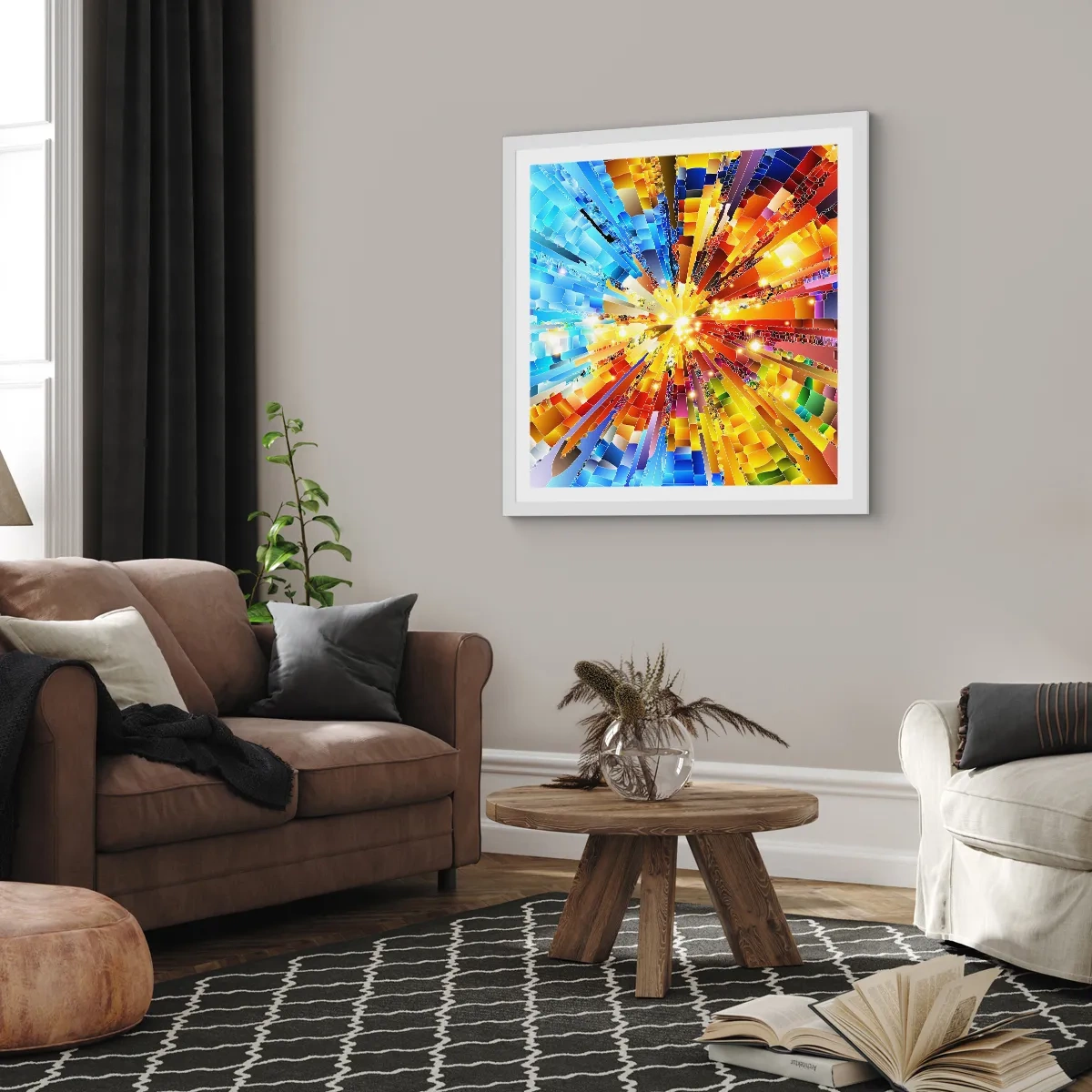 Plakat i hvid ramme - In medias res - 40x40 cm