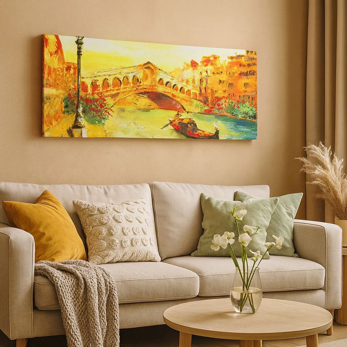 Lærredstryk - Billede på lærred - De elskendes pilgrimsrejse - 100x40 cm