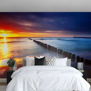 Fototapet på mål Premium Sand - Lyt til stilheden - Landskab, Solnedgang, Strand