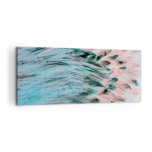 Lærredstryk - Billede på lærred - Safir lyserød fnug - 100x40 cm