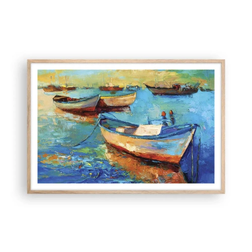 Plakat i ramme af lyst egetræ - I den sydlige bugt - 91x61 cm