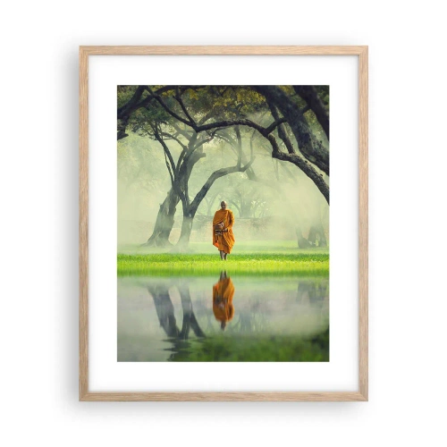 Plakat i ramme af lyst egetræ - På vej mod oplysning - 40x50 cm