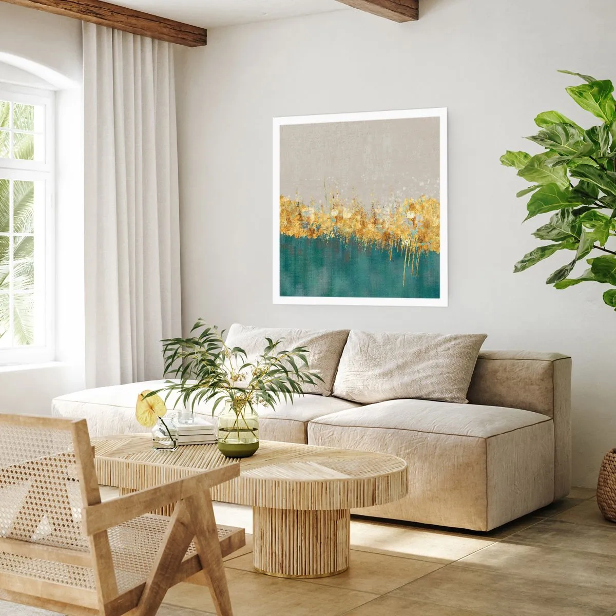 Plakat - Den gyldne grænse - 40x40 cm