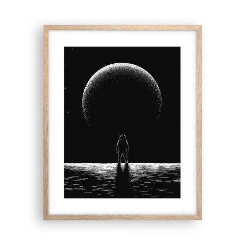 Plakat i ramme af lyst egetræ - Ansigt til ansigt - 40x50 cm