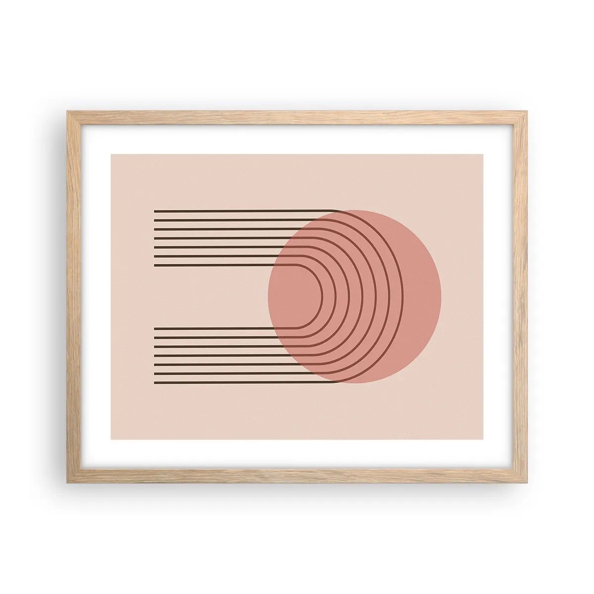 Plakat i ramme af lyst egetræ - Uimodståelig tiltrækningskraft - 50x40 cm