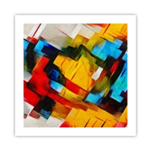 Plakat - Flerfarvet lagdeling - 50x50 cm