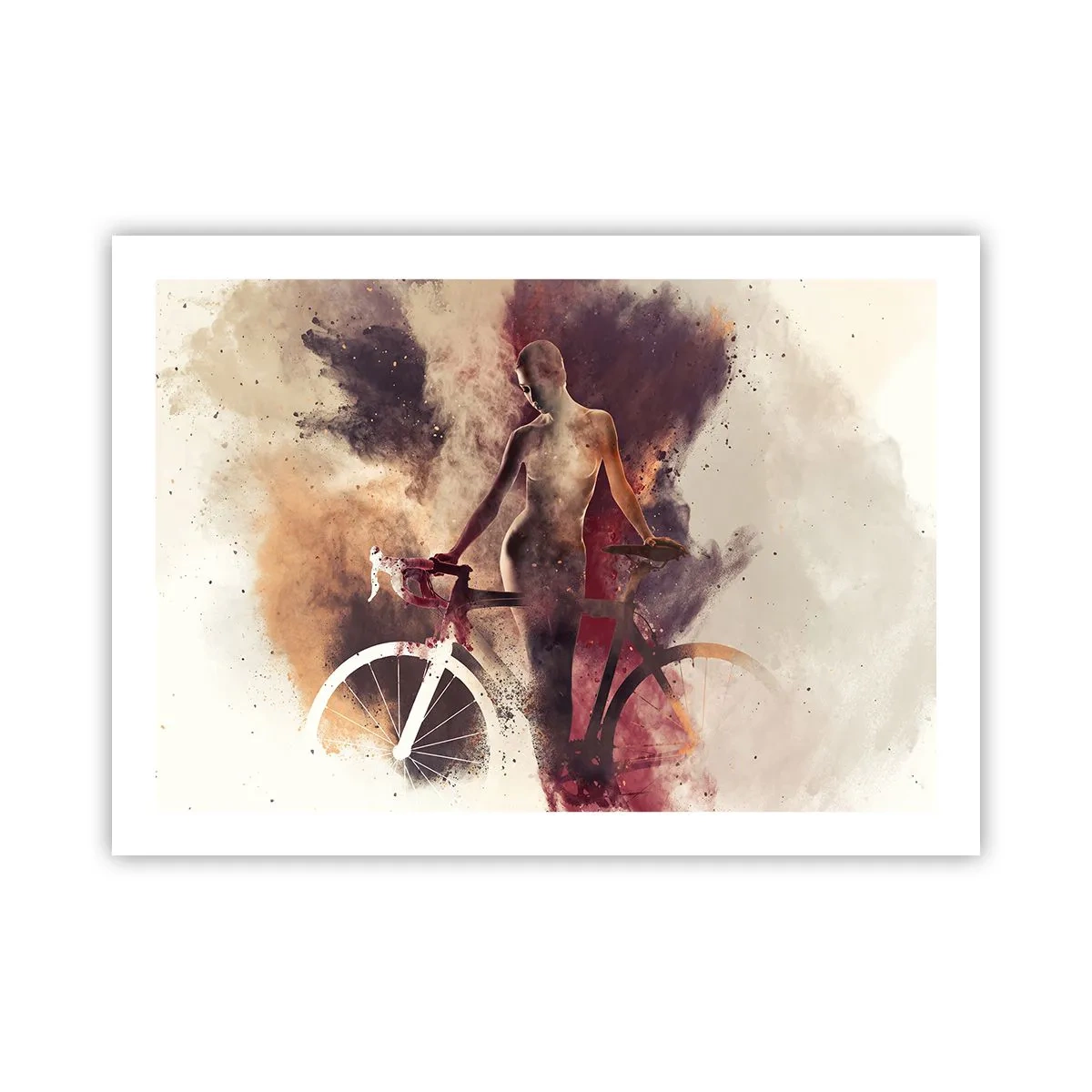Plakat - I marmor former den cyklende sjæl - 70x50 cm