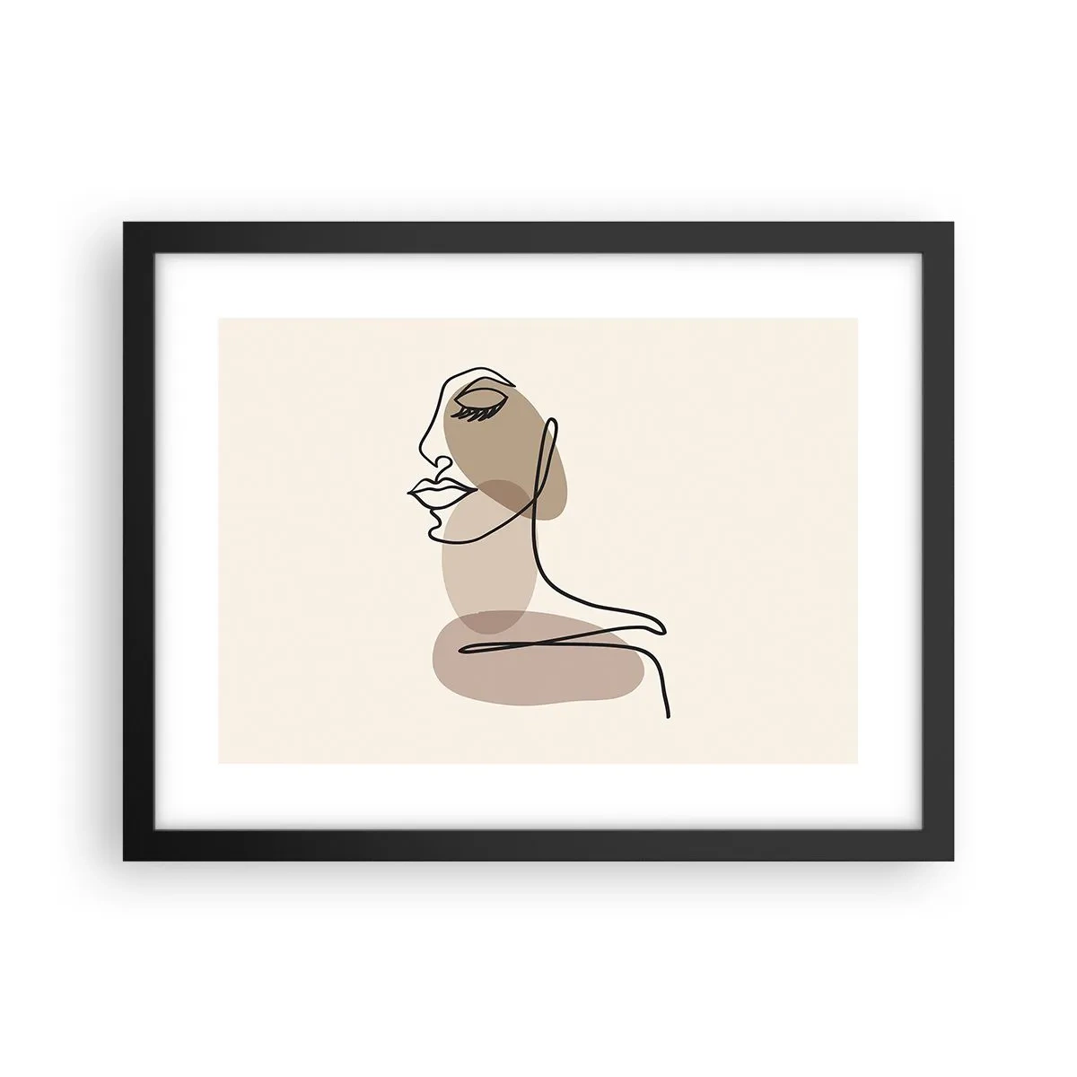 Plakat i sort ramme - En vis linje af skønhed - 40x30 cm