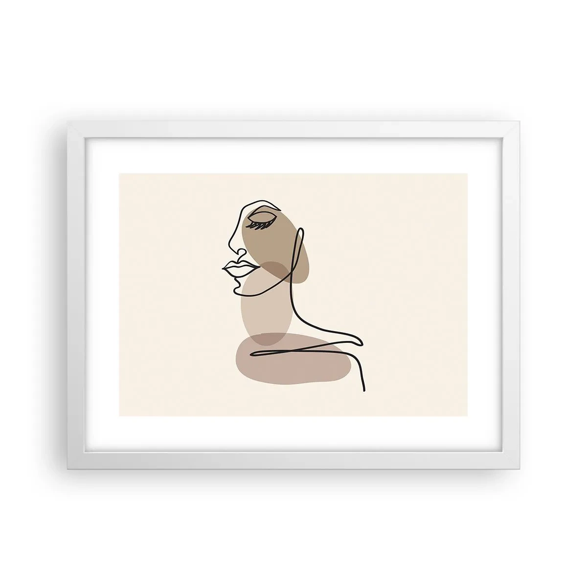 Plakat i hvid ramme - En vis linje af skønhed - 40x30 cm