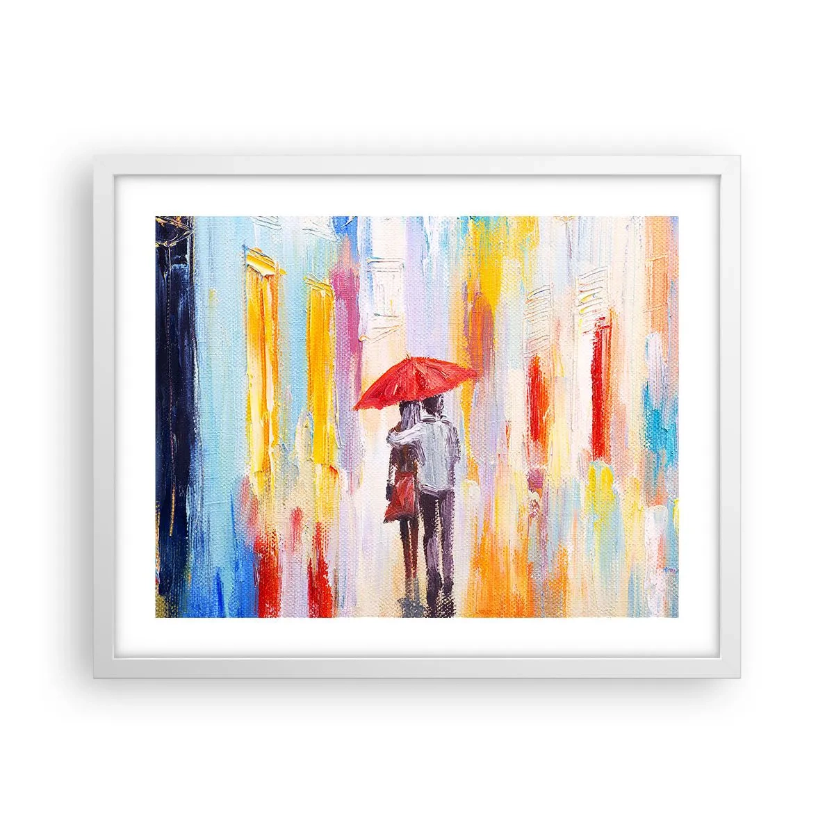Plakat i hvid ramme - Lad det regne mere - 50x40 cm