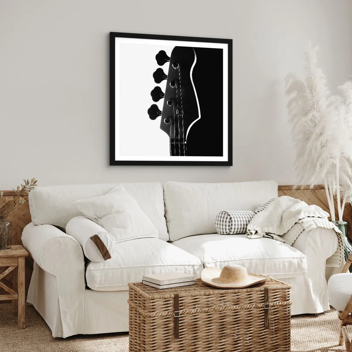 Plakat i sort ramme - Stilhed i klipper - 40x40 cm