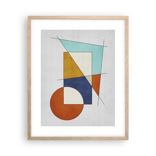 Plakat i ramme af lyst egetræ - Abstraktion: modernistisk leg - 40x50 cm