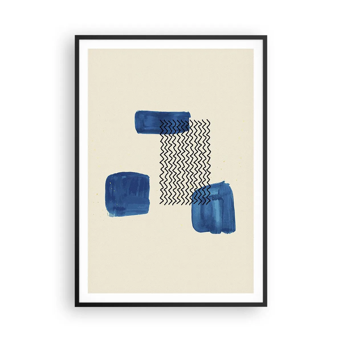 Plakat i sort ramme - Abstrakt kvartet - 70x100 cm