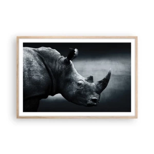 Plakat i ramme af lyst egetræ - Højre profil - 91x61 cm