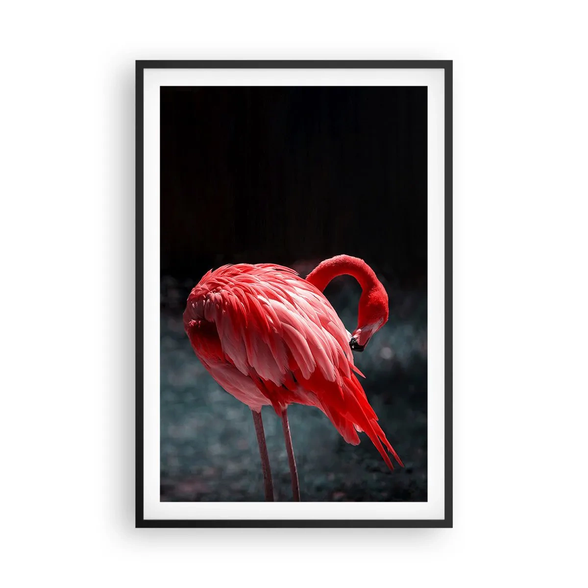 Plakat i sort ramme - Et karmosinrødt naturdigt - 61x91 cm