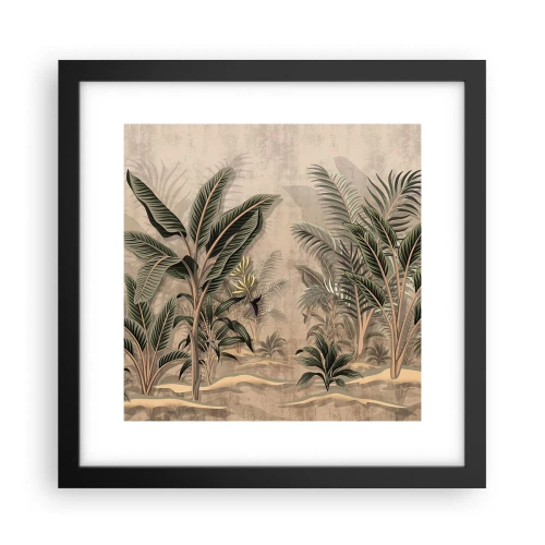 Plakat i sort ramme - Gravering i kolonistil - 30x30 cm