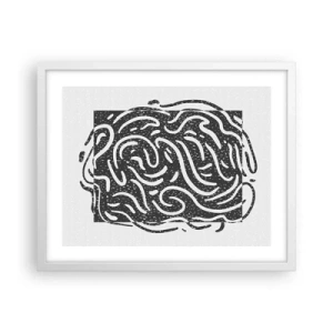 Plakat i hvid ramme - Abstraktion: en dans af glæde - 50x40 cm