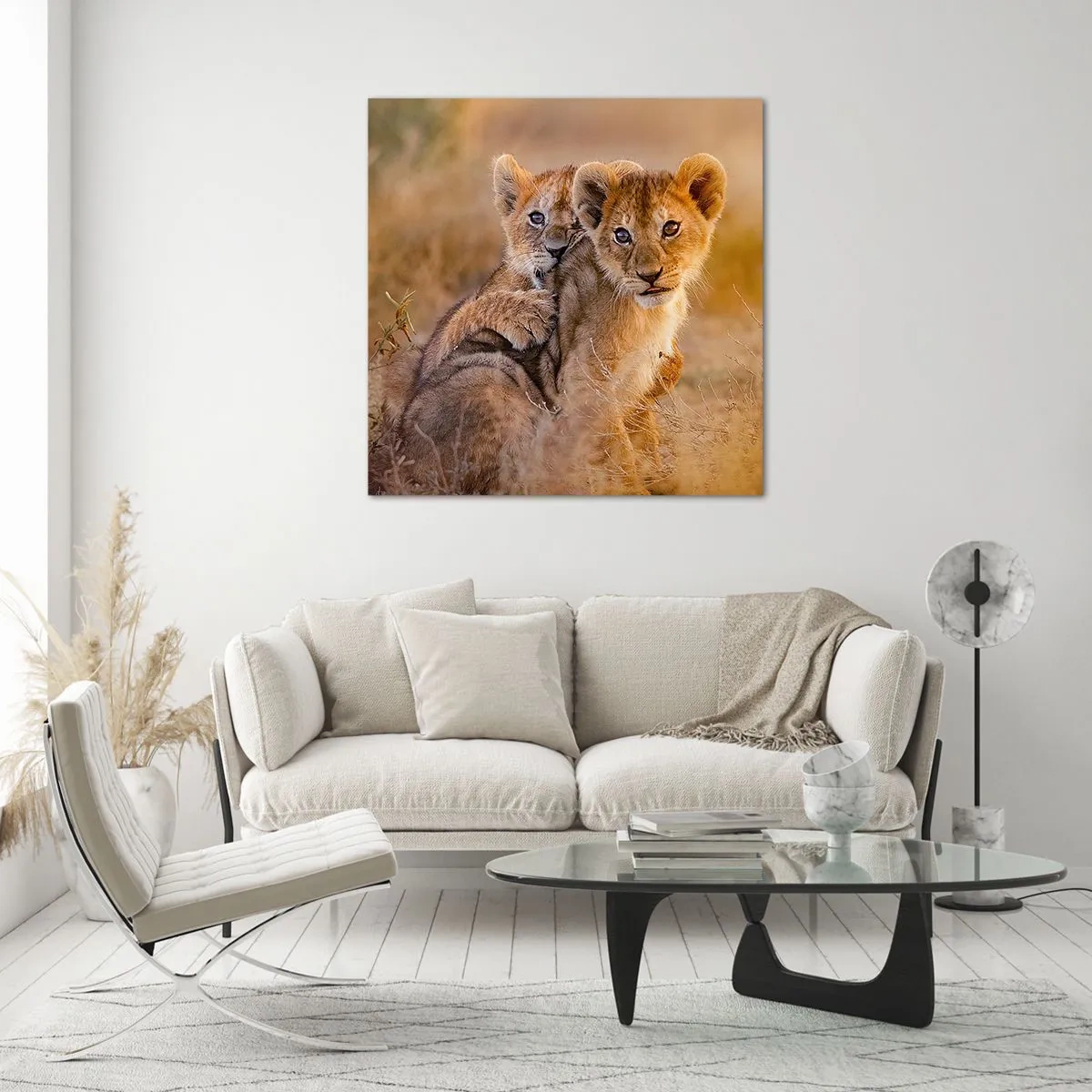 Billede på glas - Forstyr ikke! Vi har det sjovt - 40x40 cm