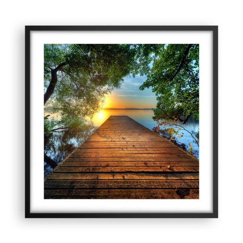 Plakat i sort ramme - Tag dig god tid, sæt dig ned - 50x50 cm