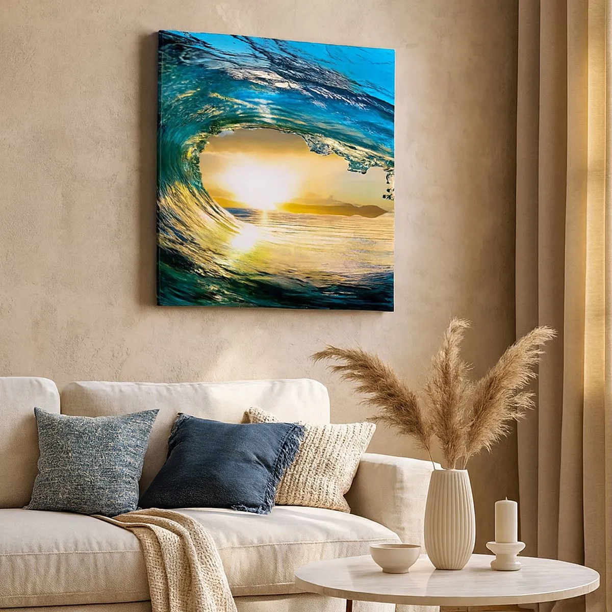 Lærredstryk - Billede på lærred - I smaragdgylden krystal - 30x30 cm