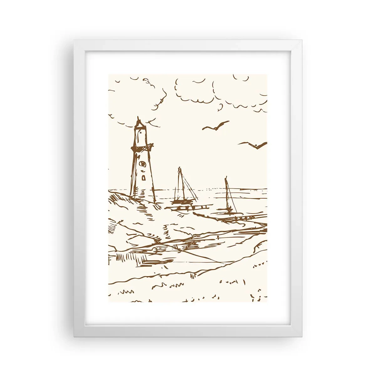 Plakat i hvid ramme - Oversigt over sommerminder - 30x40 cm