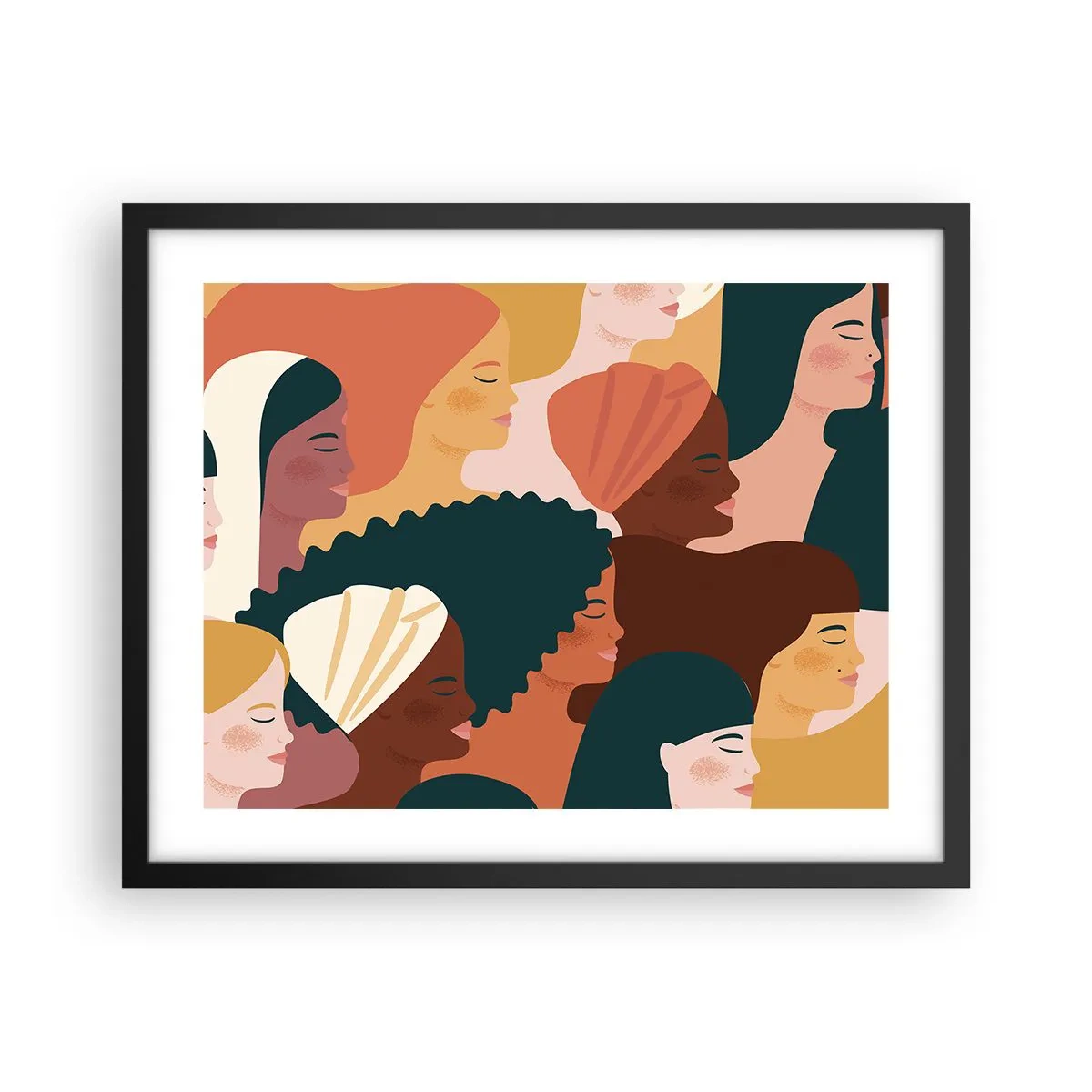 Plakat i sort ramme - Kun kvindelighed - 50x40 cm