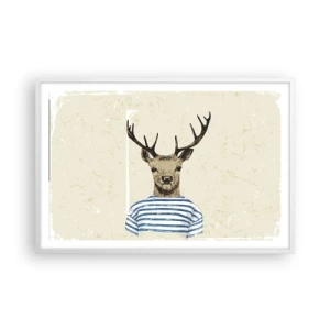 Plakat i hvid ramme - Fordi jeg kan lide stribede skjorter! - 91x61 cm