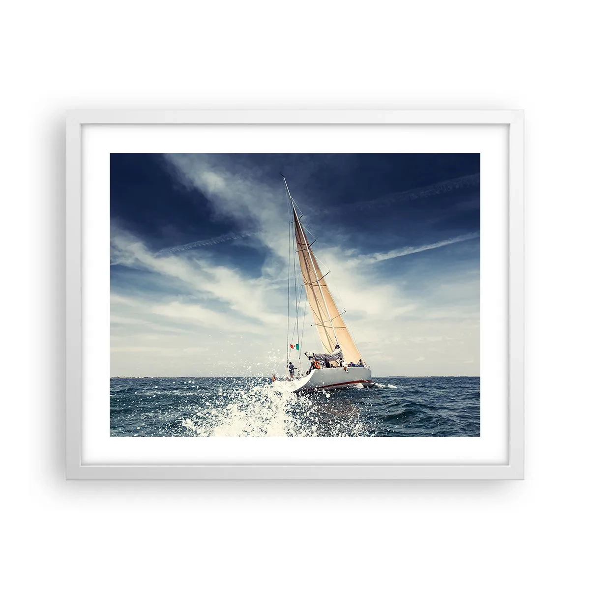 Plakat i hvid ramme - De kan ikke indhente os! - 50x40 cm