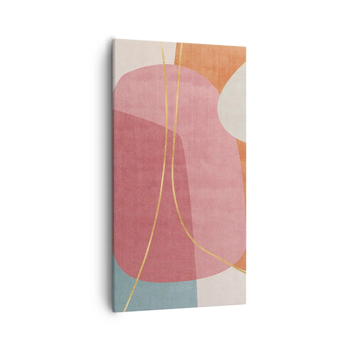 Lærredstryk - Billede på lærred - Pastelkomposition med guldtråd - 55x100 cm